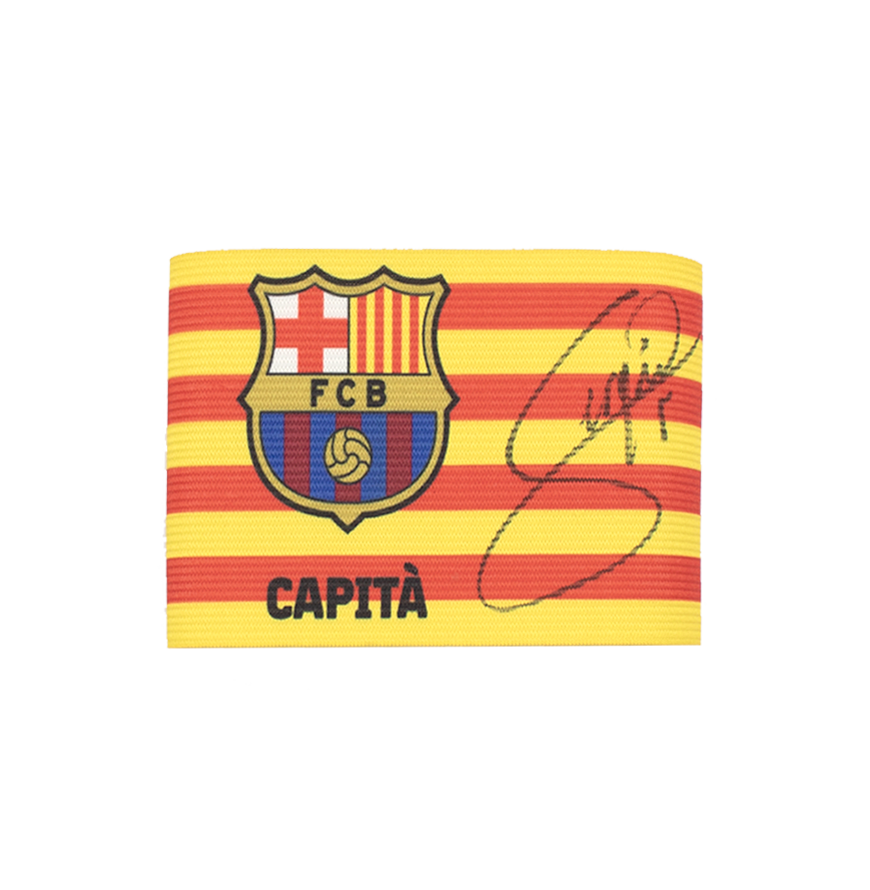 Sergio Busquets Signed FC Barcelona Captain's Armband Signed Autograph Budquets Autographed Retro Barcelona  Autographed ICONS