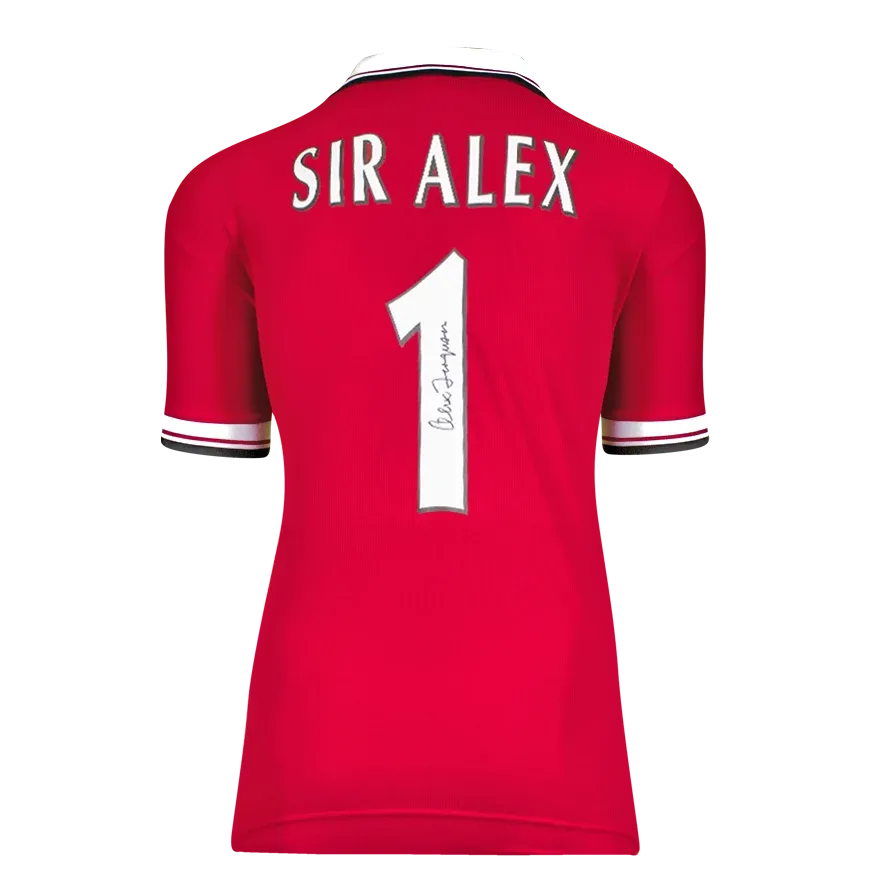 Sir Alex Ferguson Back Signed Manchester United 1999 Premier League Shirt Signed FERGUSON Jersey Man Utd  Signed Autograph Autographed Manchester