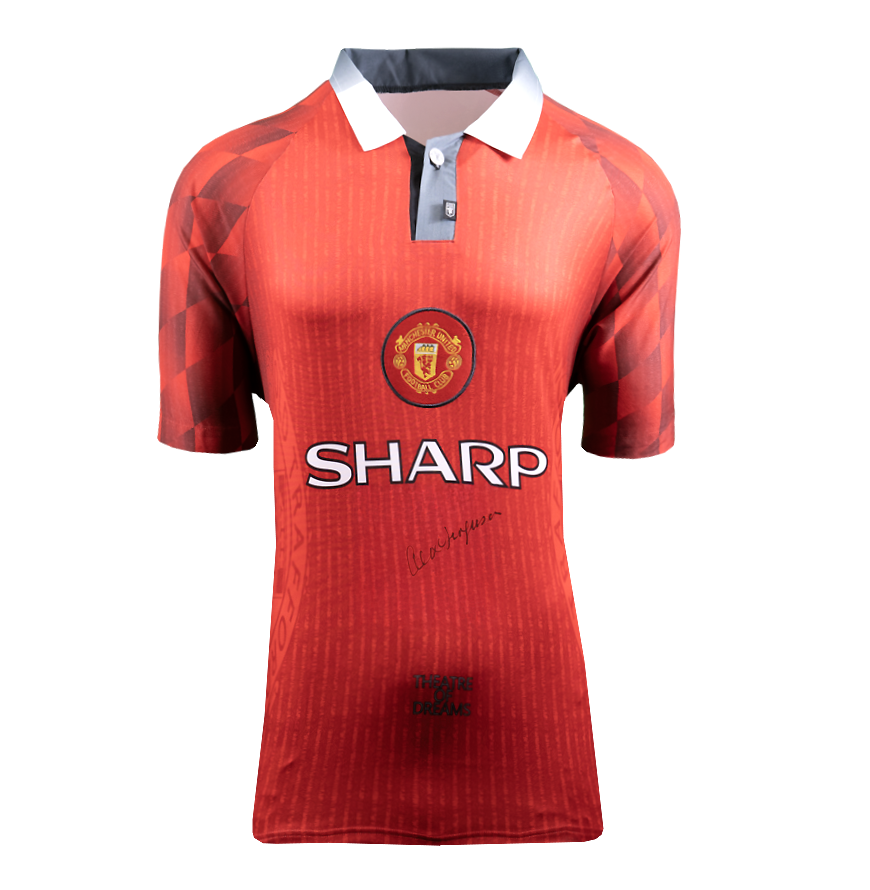 Sir Alex Ferguson Front Signed Manchester United 1996 Home Shirt Shirt Signed FERGUSON Jersey Man Utd  Signed Autograph Autographed Manchester