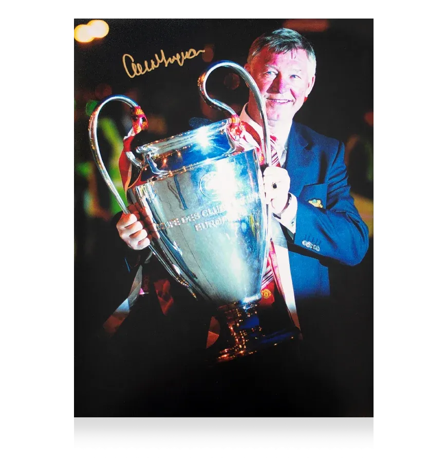 Sir Alex Ferguson Signed Manchester United Photo: 2008 UEFA Champions League Winner Signed FERGUSON Photo Man Utd  Signed Autograph Autographed Manchester
