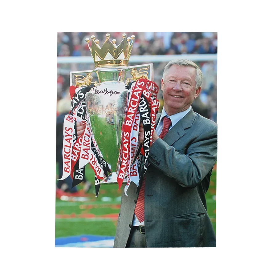 Sir Alex Ferguson Signed Manchester United Photo: Premier League Trophy Signed FERGUSON Photo Man Utd  Signed Autograph Autographed Manchester