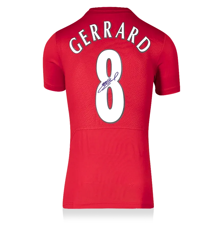 Steven Gerrard Back Signed Liverpool 2005 Home Shirt: UEFA Champions League Final Edition   Jersey Liverpool Steven Gerrard  Autograph Autographed  ICONS