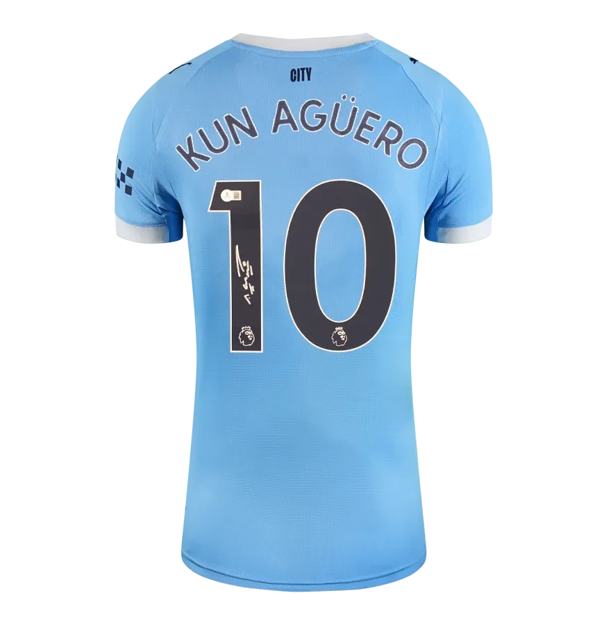 Sergio Aguero Back Signed Manchester City 2025-26 Home Shirt Home Shirt Jersey Aguero   Autograph Signed Man City 25/26  Autograph Autographed  ICONS