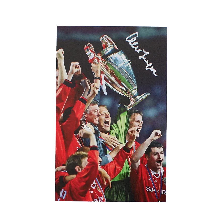 Sir Alex Ferguson Signed Manchester Uniterd Photo: UCL Winner 1999 Photo (120mm x 190mm) Signed FERGUSON Photo Man Utd  Signed Autograph Autographed Manchester