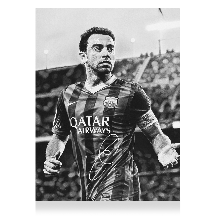 Xavi Signed Tribute Artwork: FC Barcelona Legend Autographed Autograph Signed  Signed  XAVI  Signed Autograph ICONS