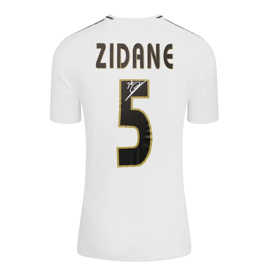 Zinedine Zidane Back Signed Real Madrid 2024-25 Home Shirt with Fan Style Number Shirt Zinedin Zidane Zizou Jersey Real Madrid Original 24/25   ICONS