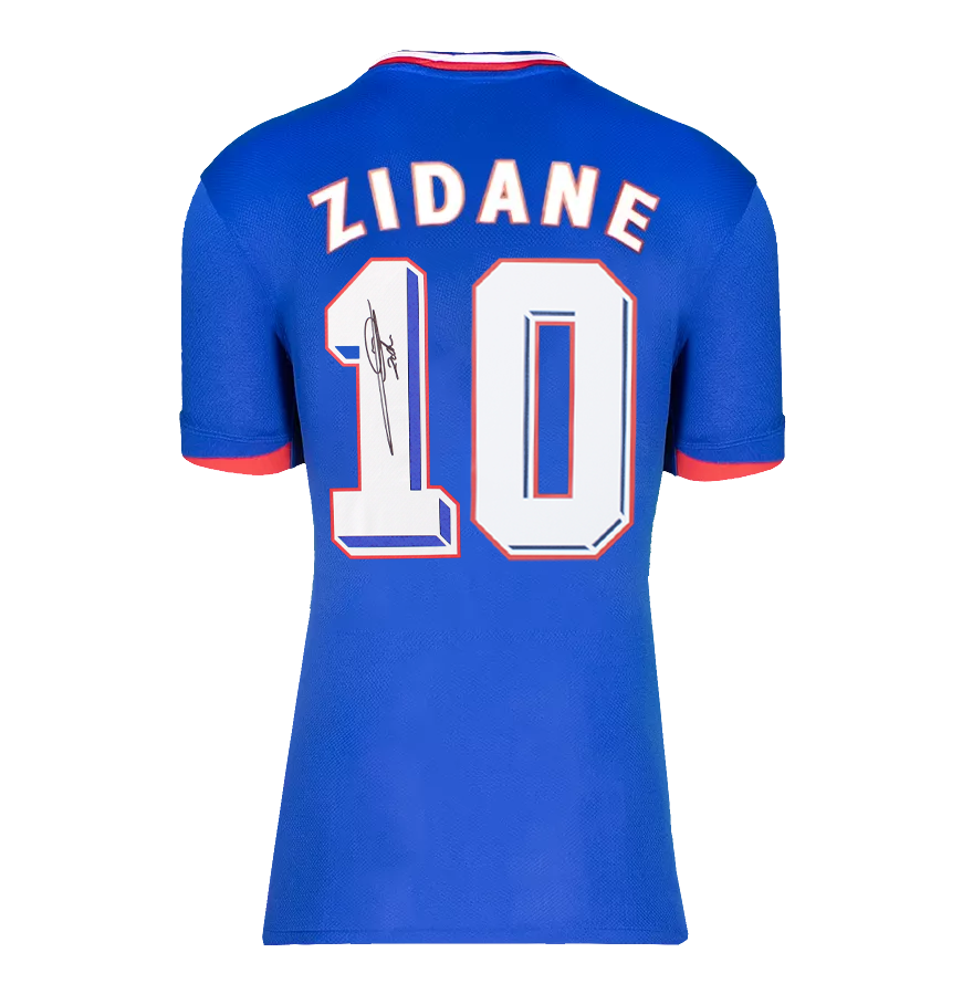 Zinedine Zidane Back Signed France 2024 Home France Shirt Zinedin Zidane Zizou Jersey France 24 Original