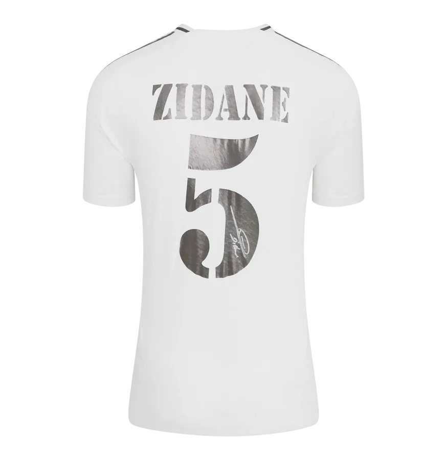 Zinedine Zidane Back Signed Real Madrid 2024-25 Home Shirt with Fan Style  Number Shirt Zinedin Zidane Zizou Jersey Real Madrid Original 24/25   ICONS