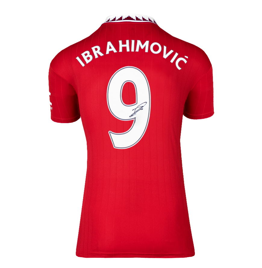 Zlatan Ibrahimovic Back Signed Manchester United 2022-23 Home Shirt with Fan Style Number  Jersey  IBRACADABRA   Back Signed Autograph Autographed Signed Home Shirt ICONS Ibrahimovic