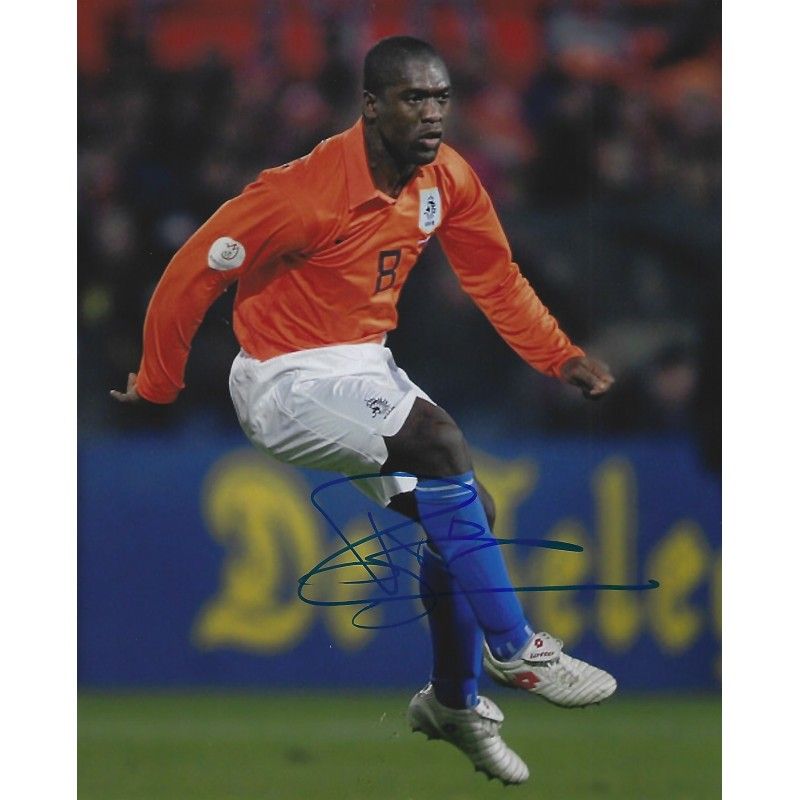 Holland Clarence Seedorf  autograph  Signed photo 8x10 inch. Autographed Signed SEEDORF   Holland  Autographed CLARENCE SEEDORF