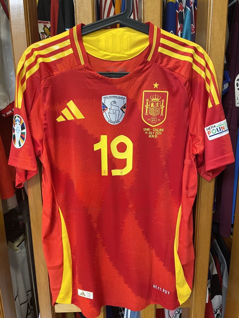 Spain Jersey Home Match Spain England 14 July 2024 Berlin  Jersey Match Worn Match Version