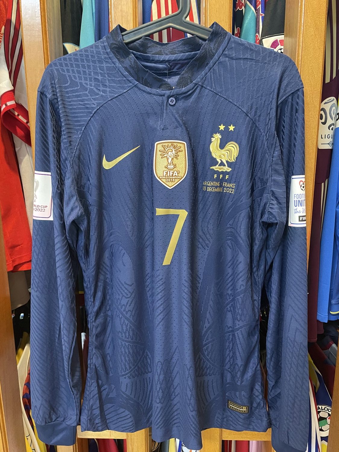 France World Cup 2022 Final Finale Coppa del Mondo 2022 Argentine Vs France 18 Decembre 2022   Jersey Match Worn Match Version