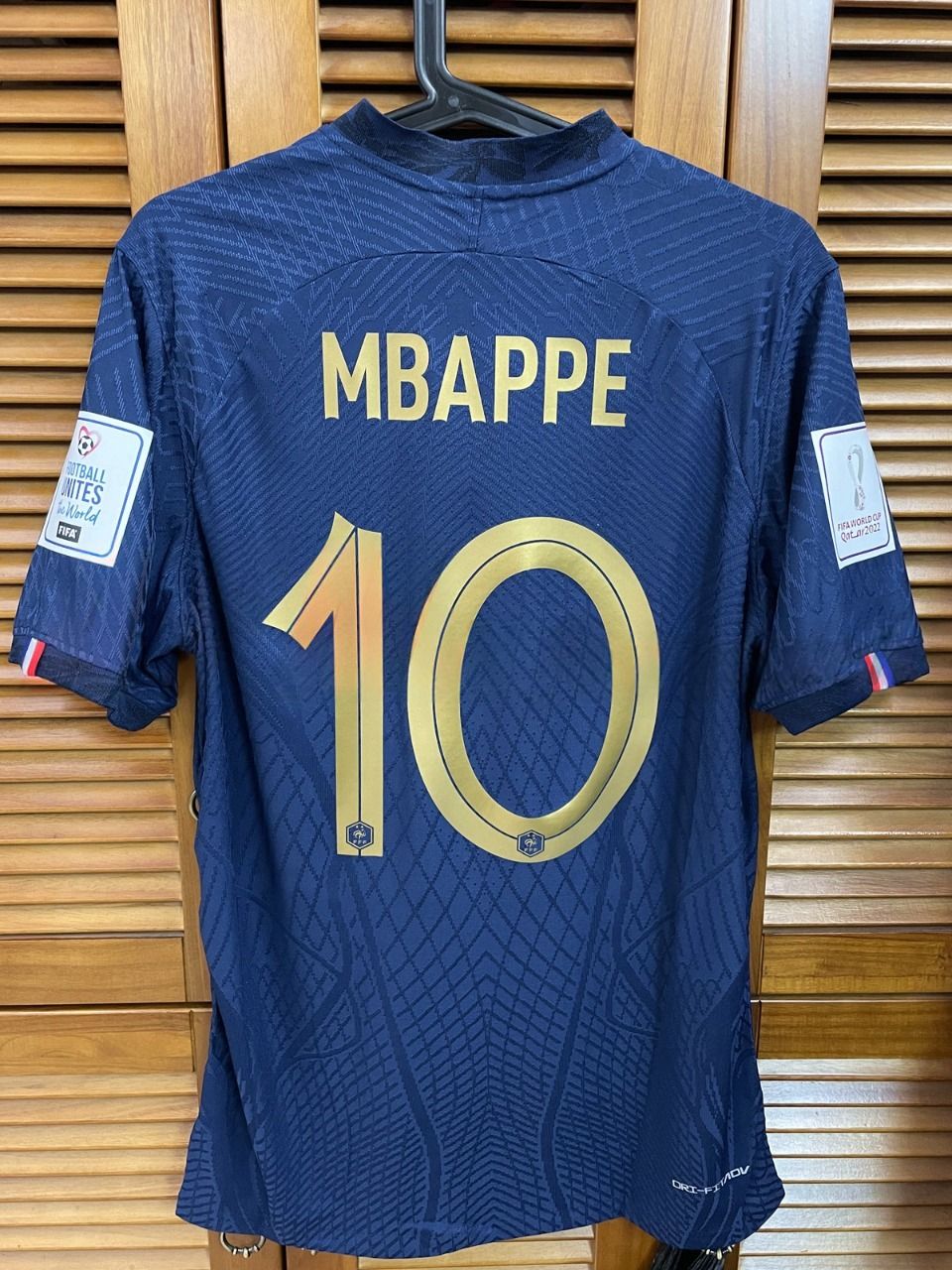 France World Cup 2022 Final Finale Coppa del Mondo 2022 Argentine Vs France 18 Decembre 2022   Jersey Match Worn Match Version MBAPPE 10