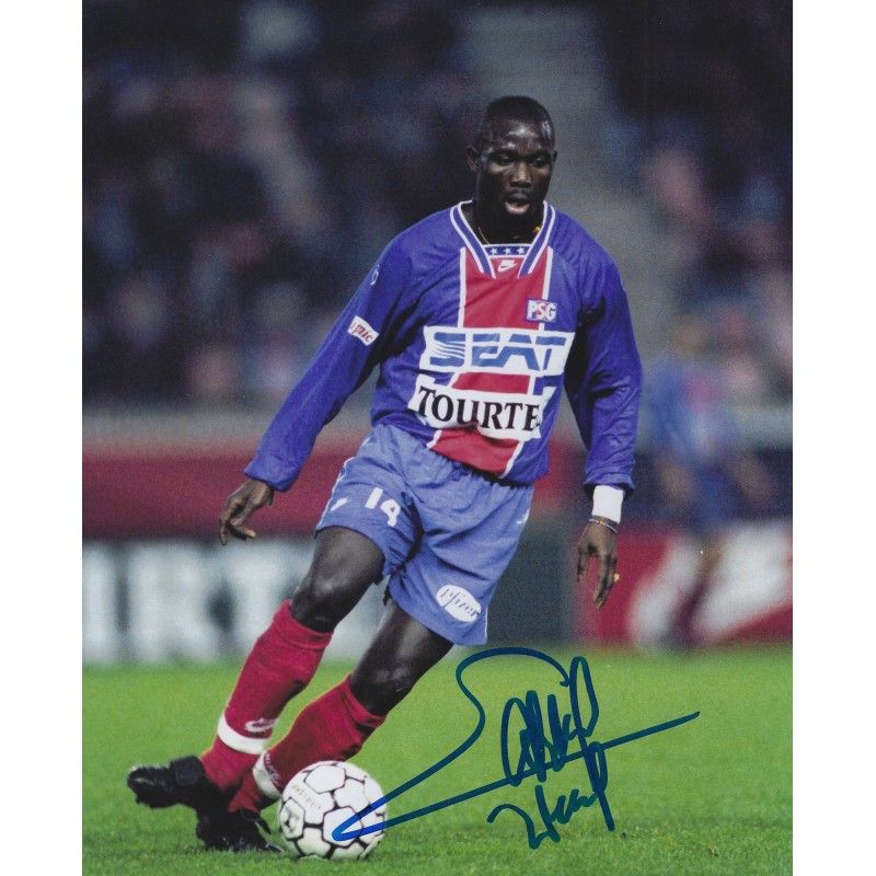 Paris St Germain  George Weah Photo Signed Autograph Autographed PARIS GERMAIN  Photo Autographed Signed George Weah autograph  Signed photo 8x10 inch.