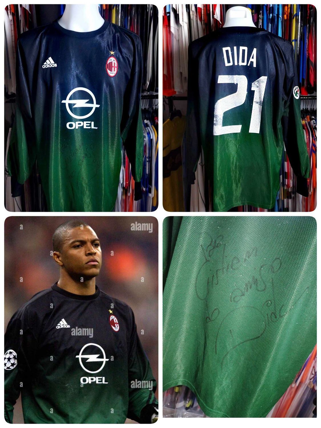 Ac Milan Dida 21  Original  Maglia Ac Milan Camisas Camisetas DIDA Ac Milan Originals Maglia Originale Autograph Dedica Dida Autografo con Dedica