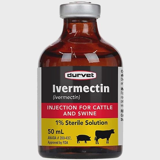 Durvet Ivermectin Injection 1% Sterile Solution Livestock Dewormer