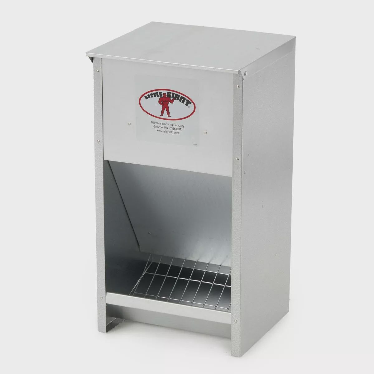 Little Giant Large High Capacity Galvanized Steel Poultry Feeder w/Grid