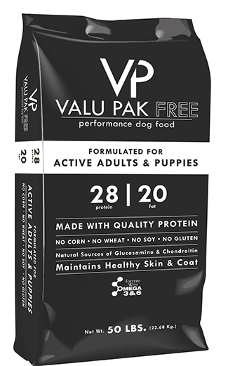 Valu-Pak Dog Food, Size: 20LB, Type: Value Pak Free 28-20 Black