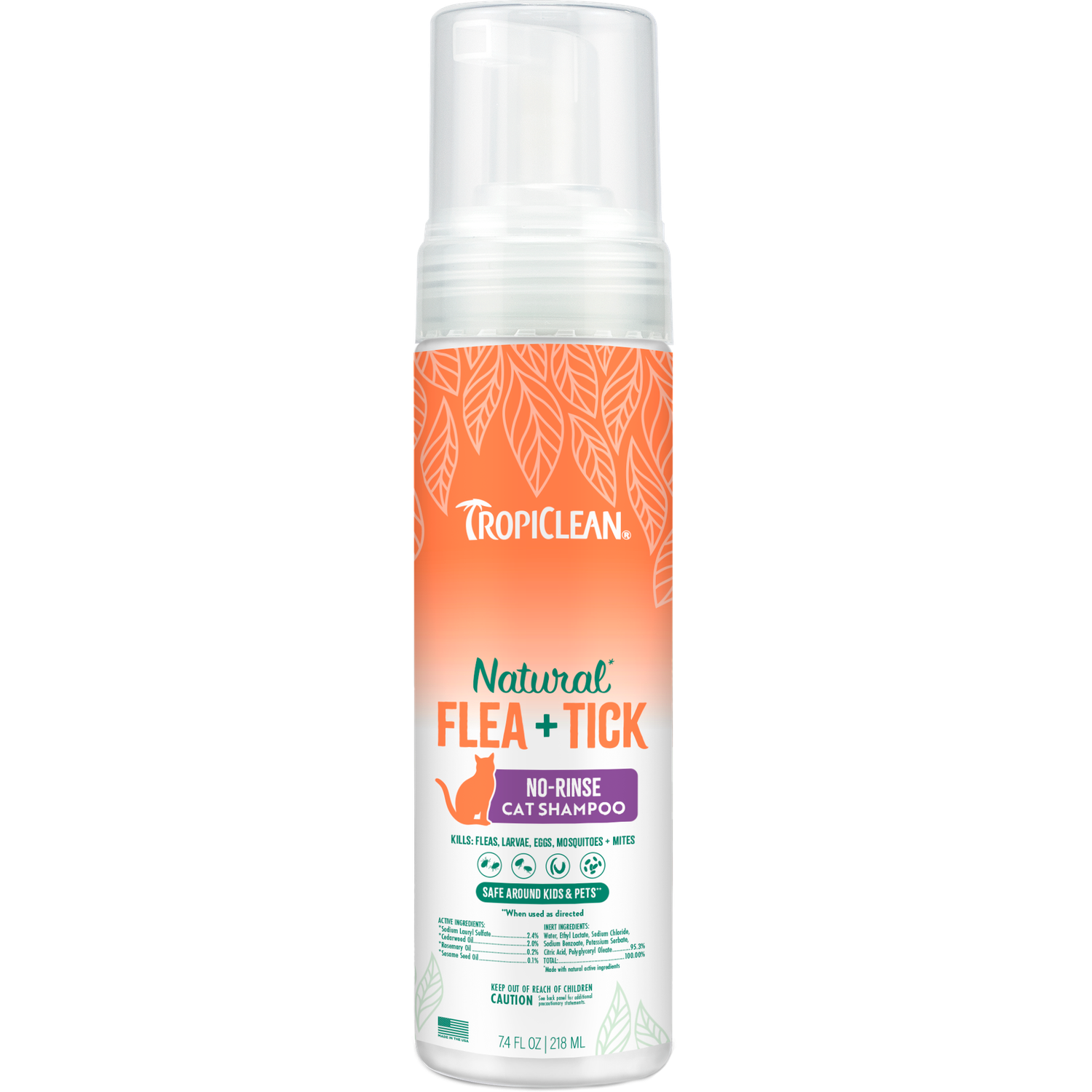 TropiClean Flea &amp; Tick No Rinse Shampo for Cats
