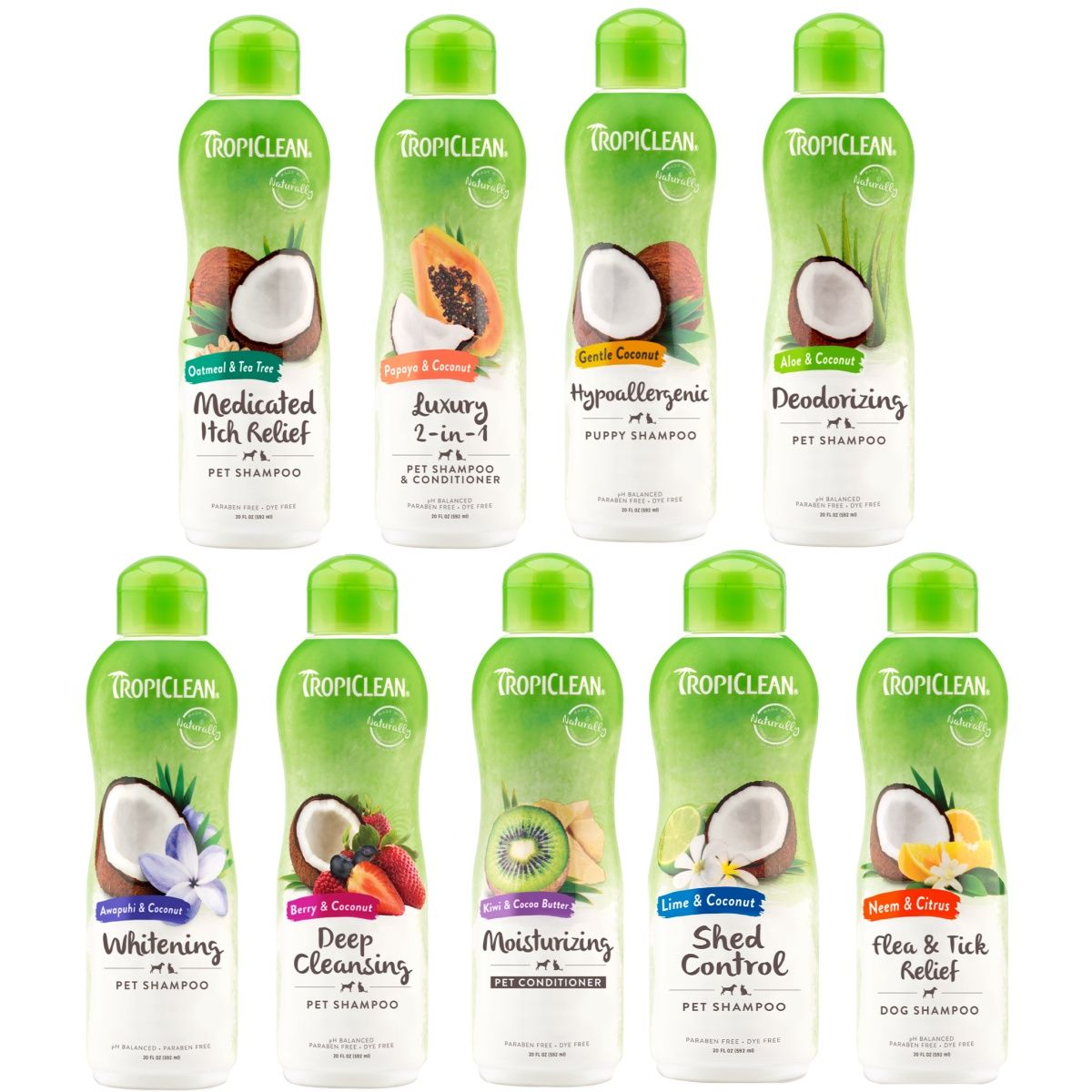 TropiClean Pet Shampoo &amp; Conditioner, Material: Papaya &amp; Coconut, Type: Luxury 2-in-1