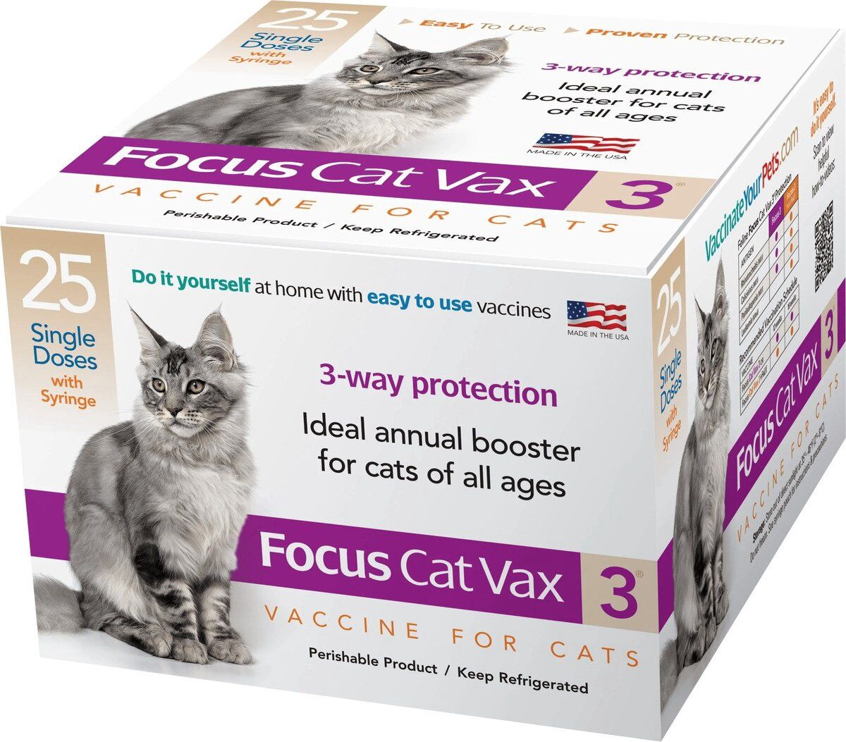 Durvet Focus Cat Vax 3 - (Box of 25)