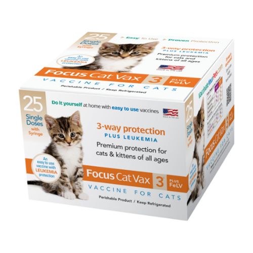 Durvet Focus Cat Vax 3+FeLV - (Box of 25)