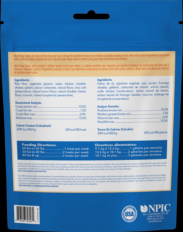 N-Bone Mega-Bone Long-Lasting Chew Mac n' Cheese Flavor - 6 ct