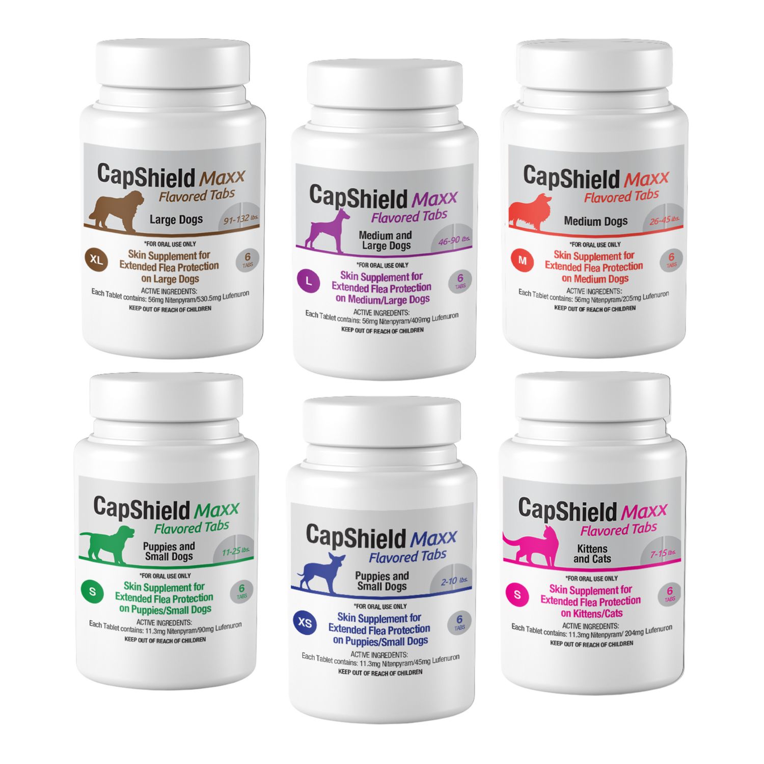 CapShield Maxx Tablets, Size: Cats (7 - 15 lb), Type: Bottle of 6