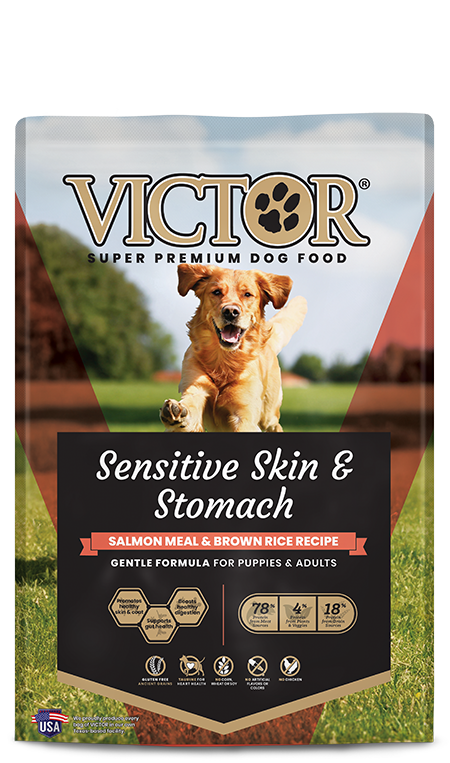 Victor Purpose Sensitive Skin &amp; Stomach Salmon Meal &amp; Brown Rice, Size: 5 LB