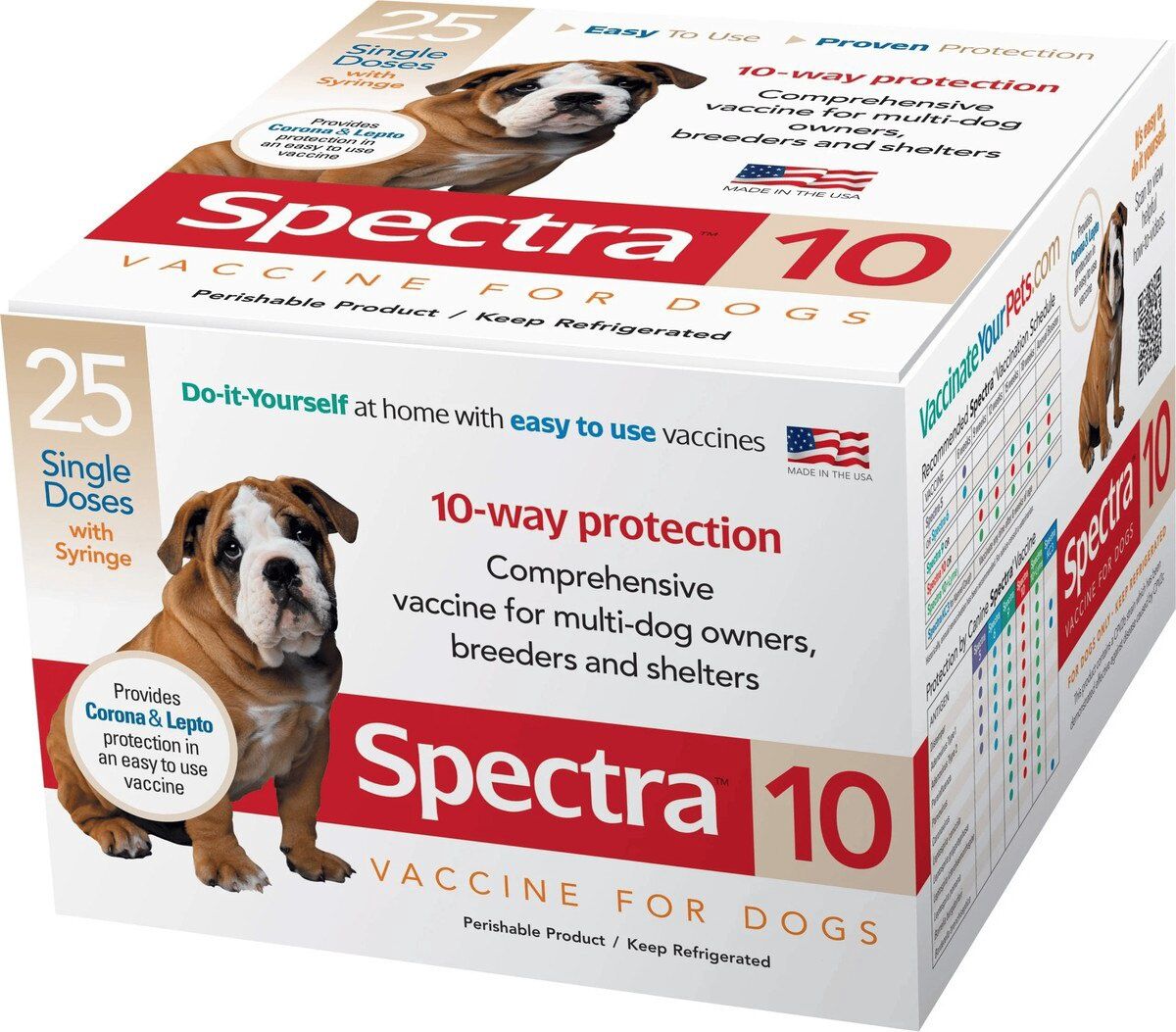 Durvet Canine Spectra 10 - (Box of 25), Type: 25 Doses - (With Syringes)