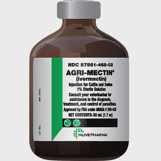 Huvepharma Agri-Mectin 1 Percent Injection Livestock Dewormer