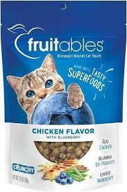 Fruitables Chicken &amp; Blueberry Flavor Crunchy Cat Treats, 2.5 oz