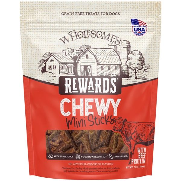 WHOLESOMES REWARDS CHEWY STICKS (Beef), Size: 7oz