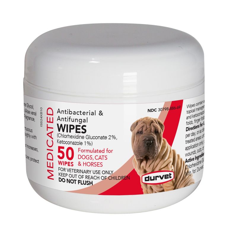 Durvet Medicated Antibacterial &amp; Antifungal Wipe 50ct