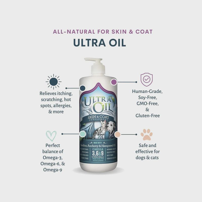 Ultra Oil Skin &amp; Coat Supplement w/Omega 3,6 &amp; 9 - 8 fl oz