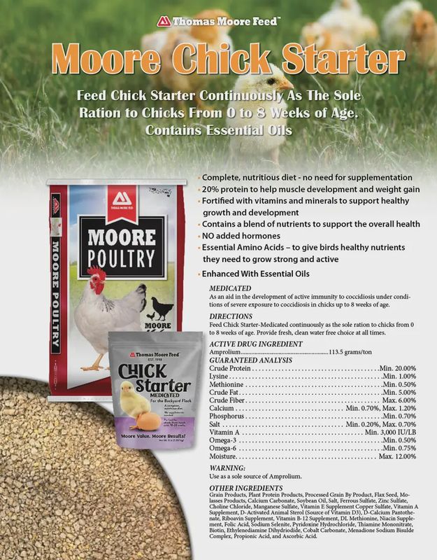 Thomas Moore 20 % Chick Starter - 50 lb