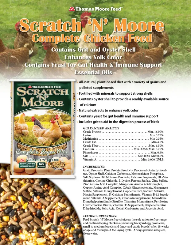 Thomas Moore 16% Scratch N’ Moore Complete Layer - 50 lb
