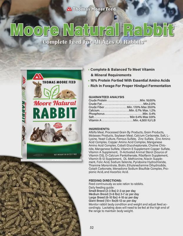 Thomas Moore Natural Rabbit - 50 lb