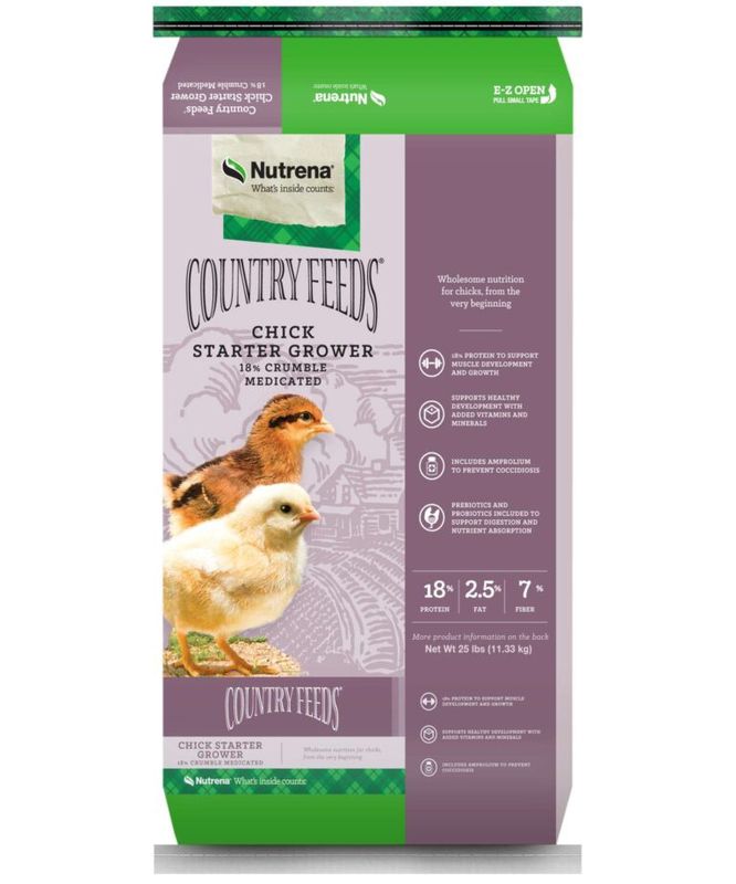 Nutrena 18% Medicated Chick Starter Grower - 50 lb