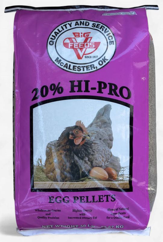 Big V Feeds 20% Hi Pro Egg Pellets - 50 lb