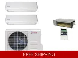 Norton 2-Zone 22.5 SEER2 Mini Split Heat Pump (-13°F) 12.5 EER/10.3 HSPF (R410a)