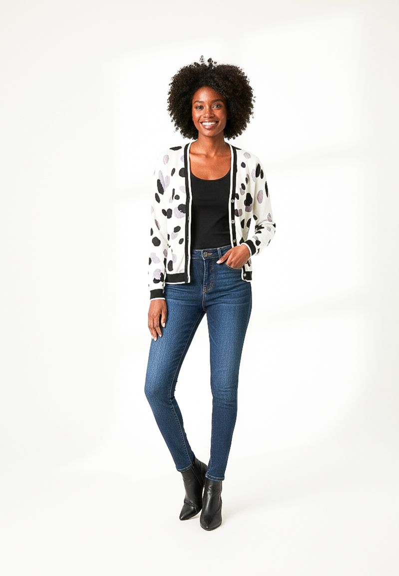 Cardigan with contrasting border