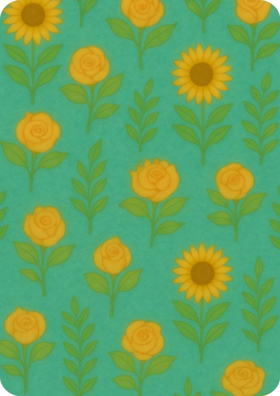 Sunflower with rozes, Motive Series, enkele kaart met envelop