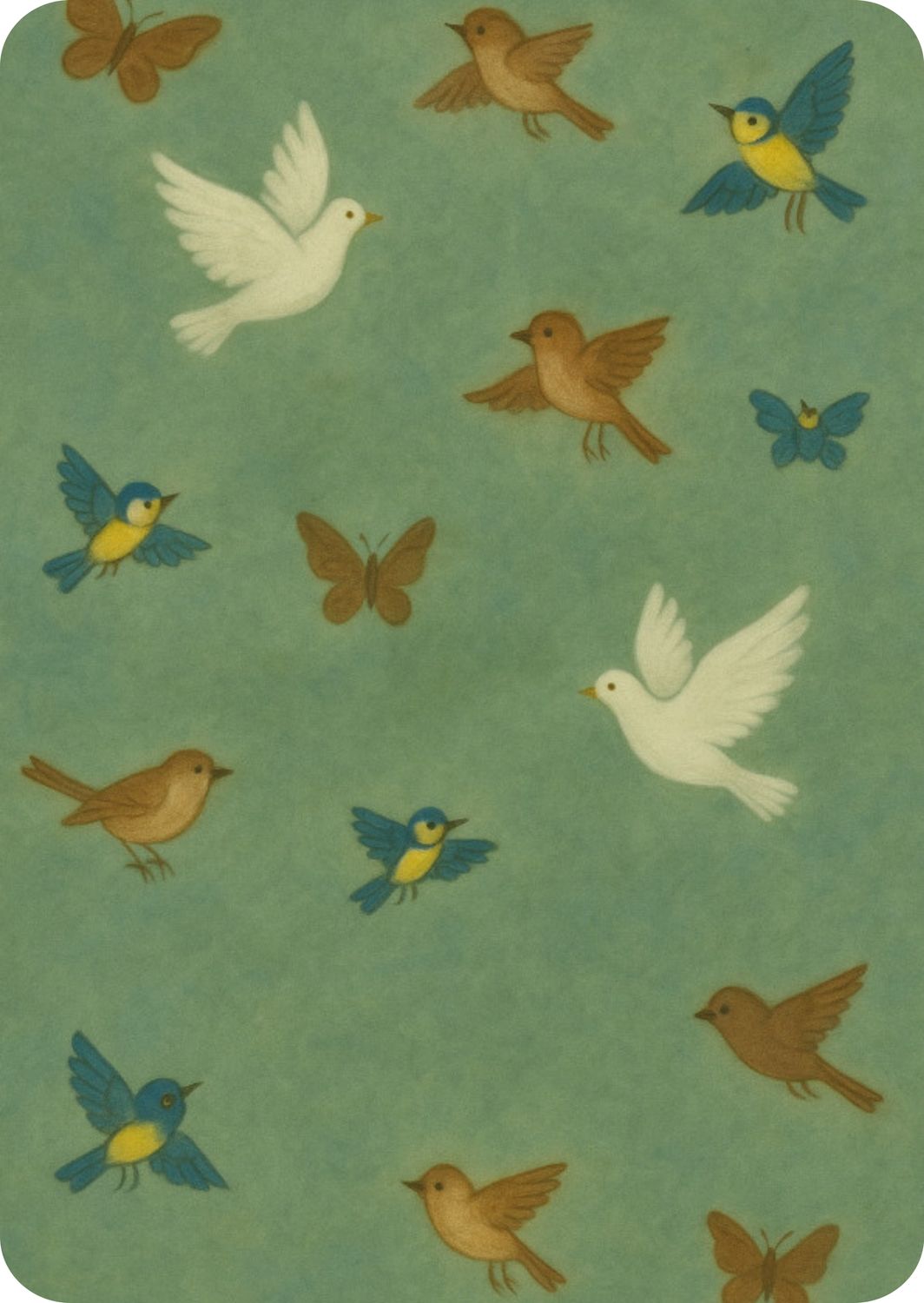 Christmas Birds Motive Collection, enkele kaart met envelop
