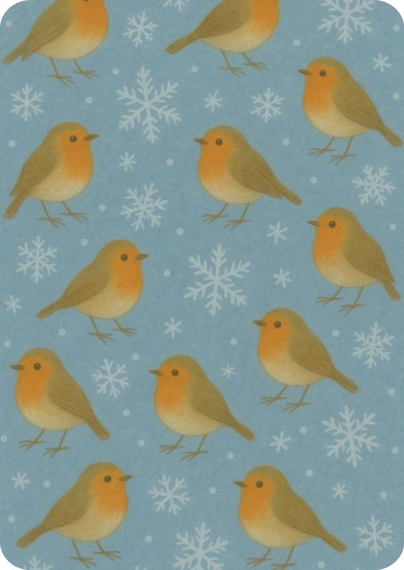 Christmas Robin Motive Collection, enkele kaart met envelop