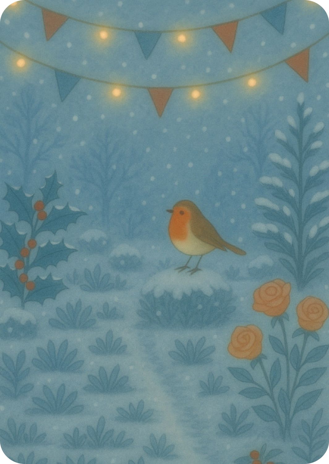 Christmas Robin, enkele kaart met envelop