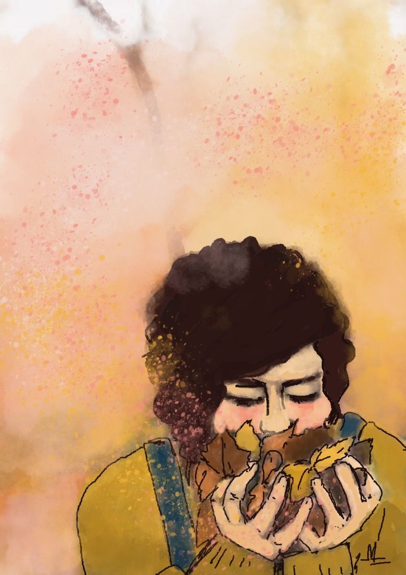 The smell of autumnleaves, dubbele kaart met envelop The smell of autumnleaves, dubbele kaart met envelop