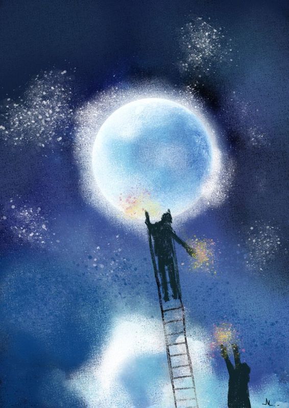 Climb into the moon, dubbele kaart met envelop