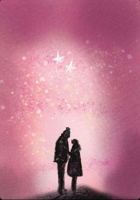 Under a pint star, dubbele kaart met envelop