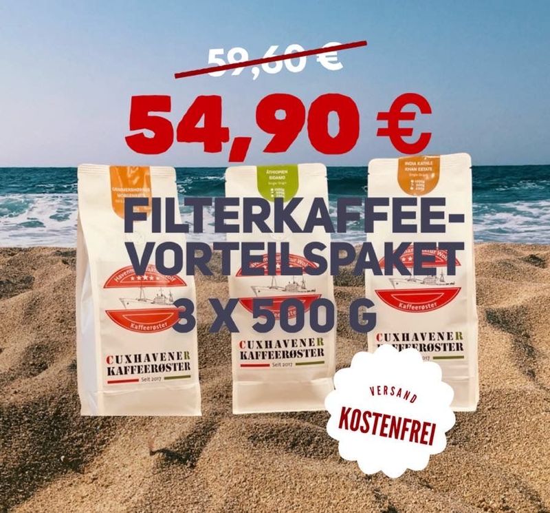 Filterkaffee Vorteilspaket, 1,5 kg - versandkostenfrei Filterkaffee Vorteilspaket, 1,5 kg - versandkostenfrei